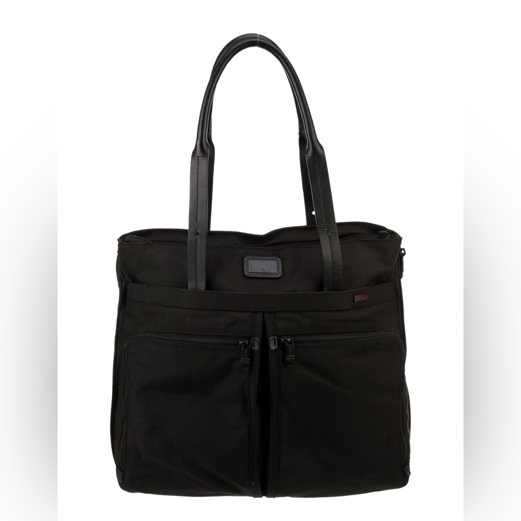 Tumi Nylon Expandable Travel Black Shoulder Double Handle Bag Pockets Euc $475